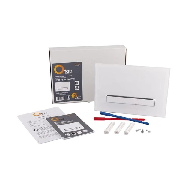 Клавіша змиву Qtap Nest White glass біла SD00038767 - зображення 2