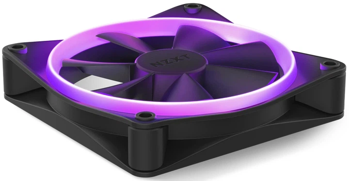 Кулер NZXT RGB Fans - Single F120RGB - 120 мм Black (RF-R12SF-B1) - зображення 4