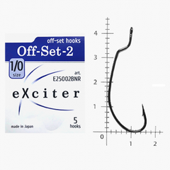 Гачок eXciter model Off-Set - 2 № 1/0 (5 hooks) - Фото 1 Гачок eXciter model Off-Set - 2 № 1/0 (5 hooks) - зображення 1