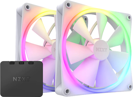 Набор вентиляторов NZXT RGB Fans - Twin F140RGB - 140 мм White (RF-R14DF-W1) - Фото 1 Набор вентиляторов NZXT RGB Fans - Twin F140RGB - 140 мм White (RF-R14DF-W1) - изображение 1