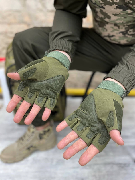 Тактичні літні військові безпалі рукавички, Кольори "Олива" - зображення 2