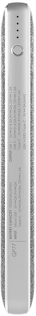 Powerbank Silicon Power QP77 10000 mAh Grey (SP10KMAPBKQP770G) - obraz 5