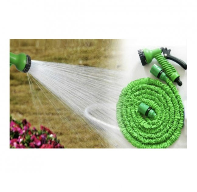 Садовый шланг для полива Magic Hose зеленый саморастягивающийся с распылителем 10 м - изображение 4