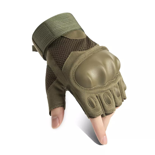 Тактические перчатки Jungle Storm (полупальцы) XL, зеленые - изображение 2