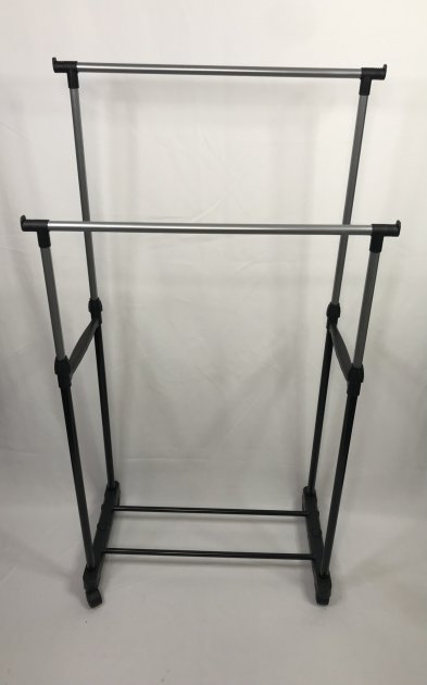 Телескопическая вешалка стойка для одежды напольная Double Pole черная 150*60*35 см - изображение 4