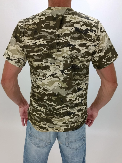 Мужская тактическая футболка камуфляж пиксель р.46 Зеленый (13914640-1) - изображение 2