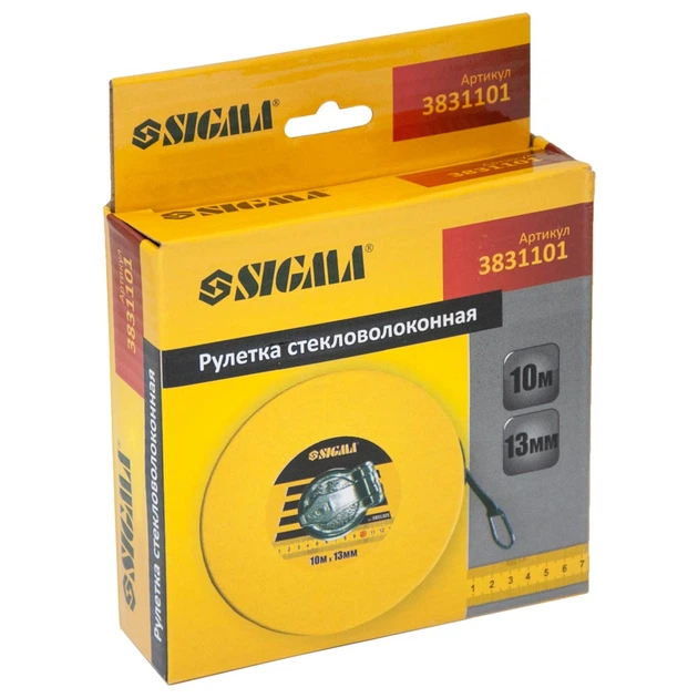 Рулетка скловолокно 10м×13мм SIGMA (3831101) - зображення 3