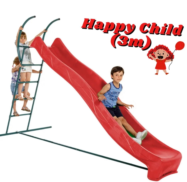 Детская горка с металлической лестницей KBT "Happy child" 3 метра Красная 