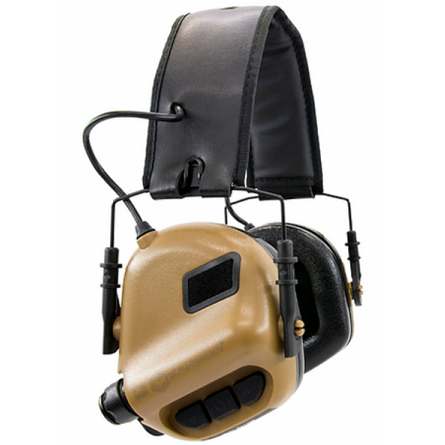 Навушники для стрільби Тактичні Мікрофон Кріплення на шолом Активні COYOTE EARMOR M32 Коричневий - изображение 1