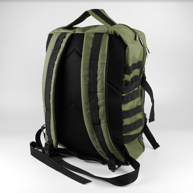 Рюкзак тактический 40 литров объем, мужской военный рюкзак 40л, водоотталкивающий оксфорд Хаки - изображение 2