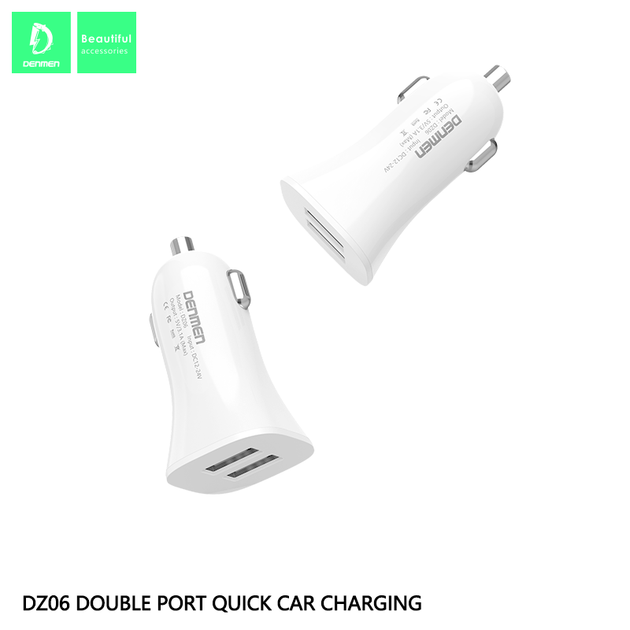 Зарядне автомобільне Denmen DZ06 (2USB 3.1A) Білий - Фото 2 Зарядне автомобільне Denmen DZ06 (2USB 3.1A) Білий - изображение 2