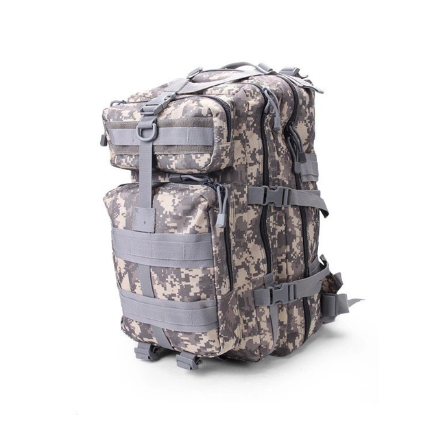 Рюкзак армейский штурмовой тактический камуфляжный серый пиксельный 45 литров - изображение 1