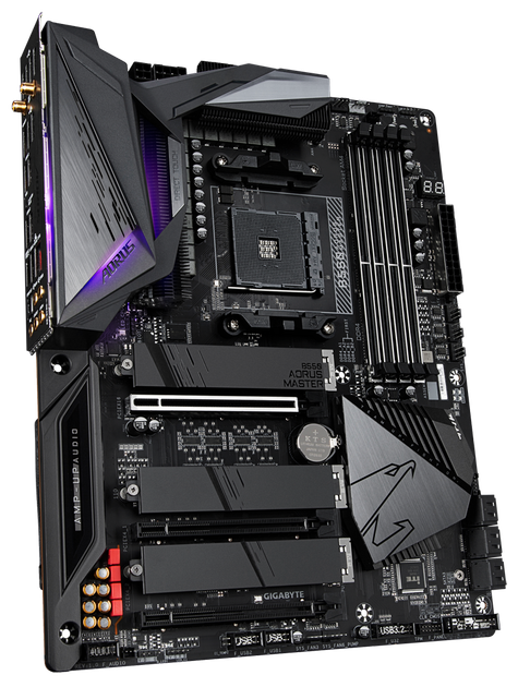 Материнская плата Gigabyte B550 Aorus Master (sAM4, AMD B550, PCI-Ex16) - Фото 3 Материнская плата Gigabyte B550 Aorus Master (sAM4, AMD B550, PCI-Ex16) - изображение 3
