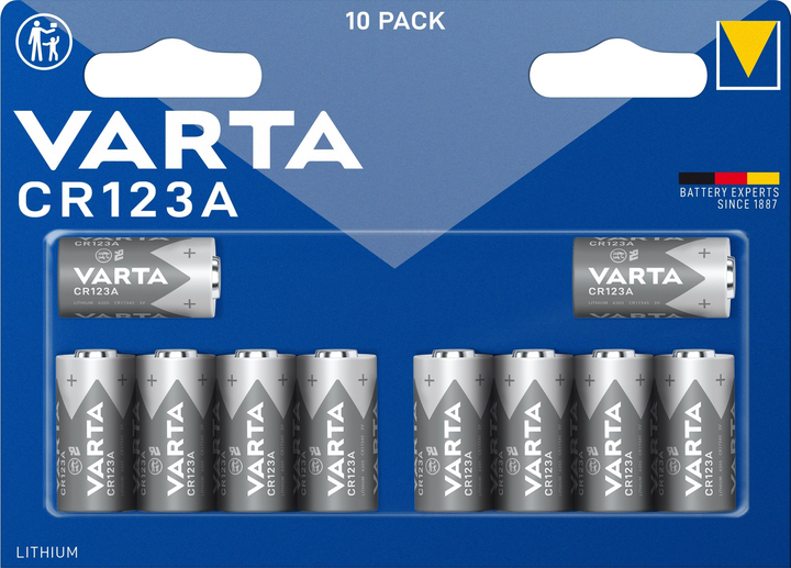 Батарейка Varta CR 123A Lithium BLI 10 шт. (6205301461) (4008496995608 ...