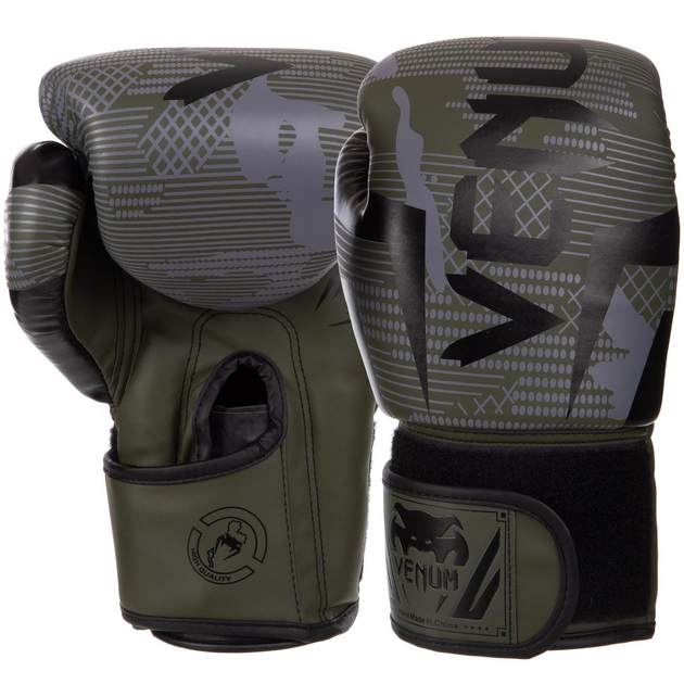 Перчатки для бокса и единоборств VENUM PU 2533 Dark Green-Black 8 унций ...