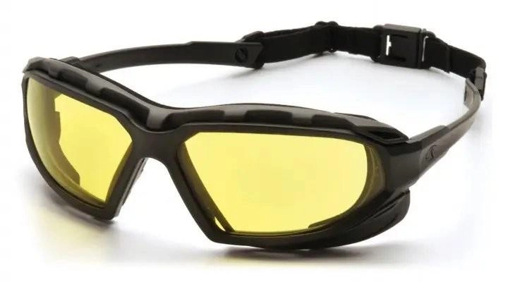 Тактические очки баллистические с уплотнителем Pyramex Highlander-PLUS (amber) Anti-Fog желтые - изображение 1