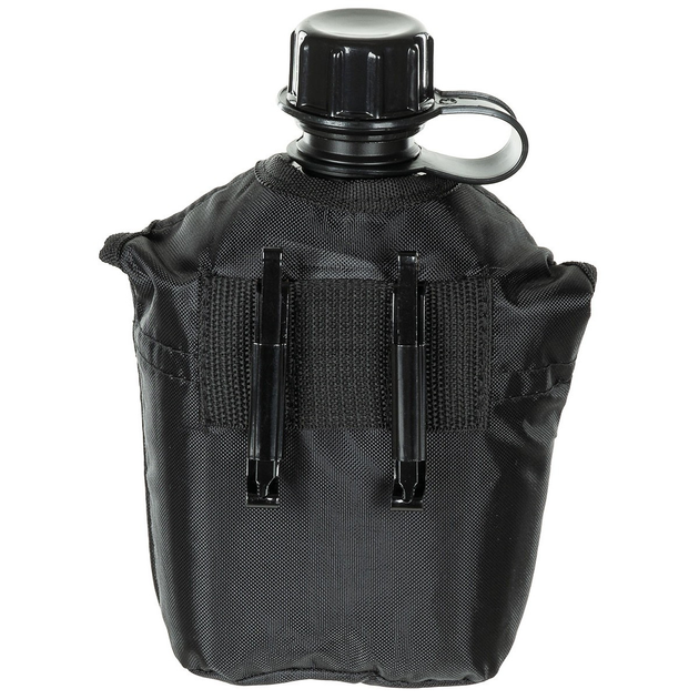 Пластиковая фляга США MFH 1литр в чехле черная (33213A) - изображение 2