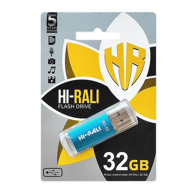 Флеш-накопичувач USB 32GB Hi-Rali Rocket Series Blue (HI-32GBVCBL) - зображення 3