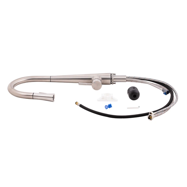 Смеситель для кухни Qtap Evicka с выдвижным изливом QTEVI91103UN Brushed Nickel PVD - изображение 2