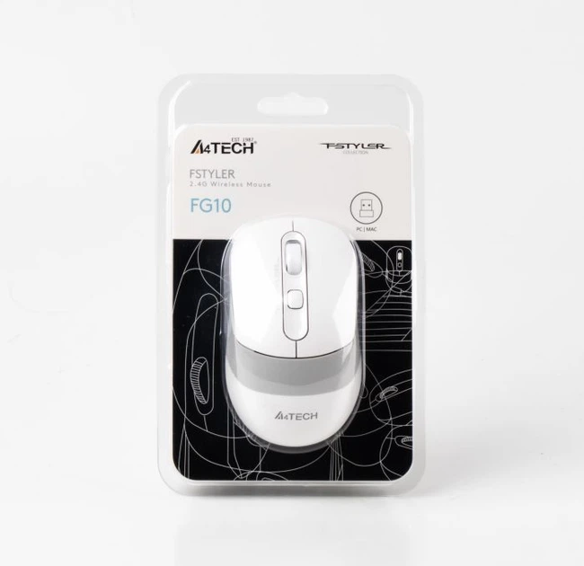 Миша A4Tech Fstyler FG10 2000dpi White, USB, Wireless - зображення 6