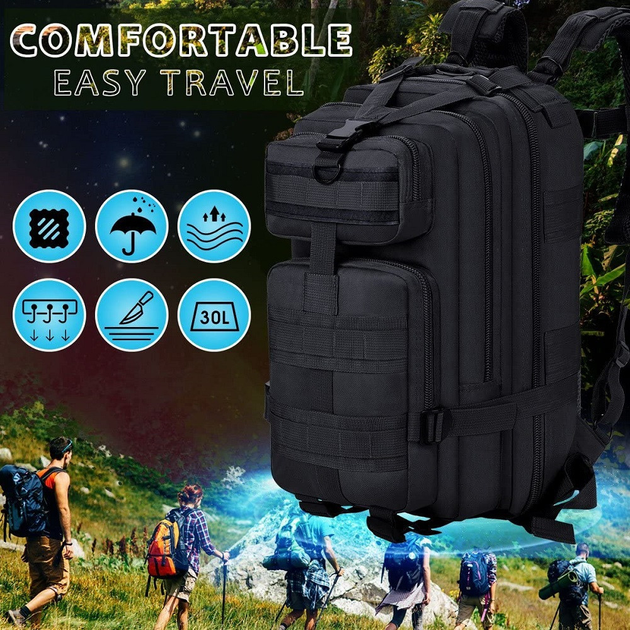 Рюкзак тактический MHZ A02 25 л, черный - изображение 2