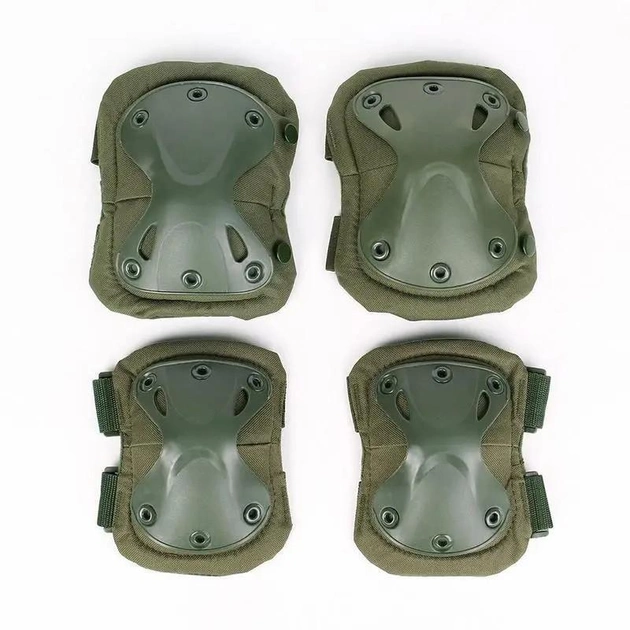 Комплект Тактические Наколенники и налокотники защитные Zelart Green Олива (F01-P) - изображение 2