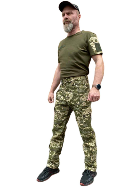 Військові тактичні штани ріп-стоп ЗСУ Розмір L 50 третій зріст хакі - зображення 1