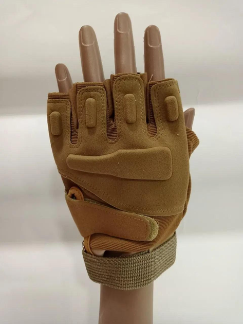 Перчатки беспалые с защитой XL койот 043-5-2022 - изображение 1