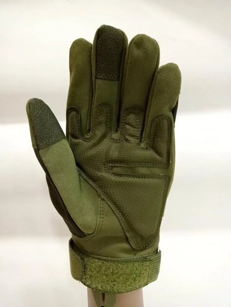 Перчатки тактические полнопалые с защитой L олива 043-3-2022 - изображение 2