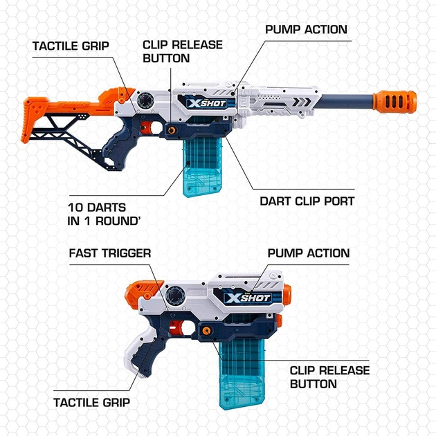 Швидкострільний бластер Zuru X-Shot Excel Max Attack and Hurricane