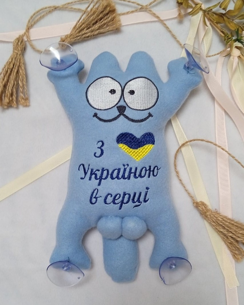 Мягкая игрушка Кот Саймона на присосках 25см "З Україною в серці ...