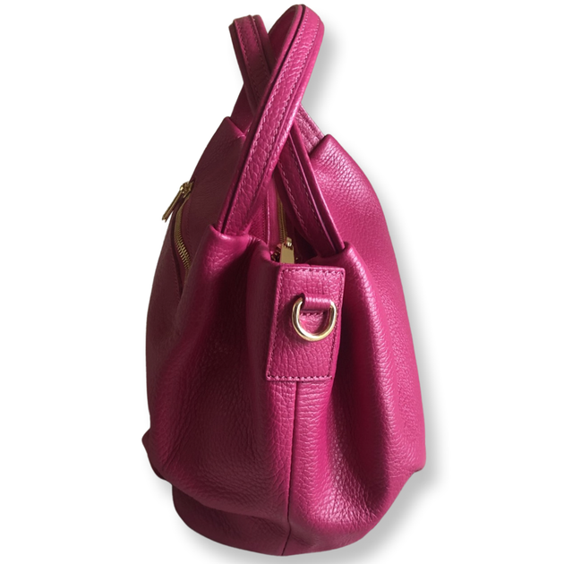 Жіноча шкіряна сумка Italian bags DB9003 fuxia - Фото 4 Жіноча шкіряна сумка Italian bags DB9003 fuxia - зображення 4
