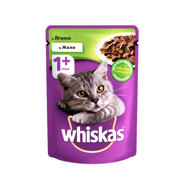 Вологий корм Whiskas З ягням у желе 100 г упаковка 24 шт (4770608253127) (253127) - зображення 2