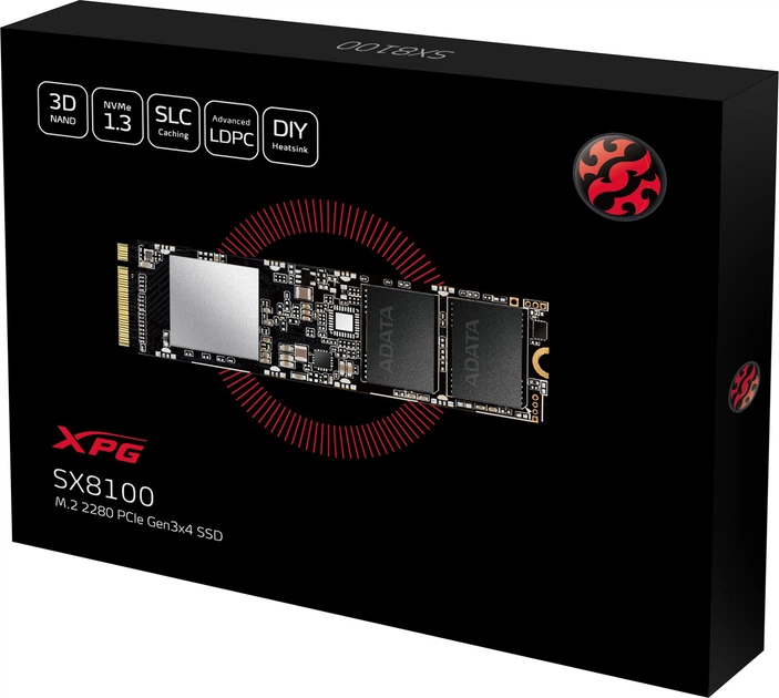 SSD диск ADATA XPG SX8100 1TB M.2 2280 PCIe Gen3x4 3D NAND TLC