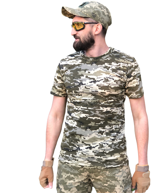 Футболка ЗСУ піксель ММ14, військова тактична чоловіча футболка розмір 58 - зображення 1