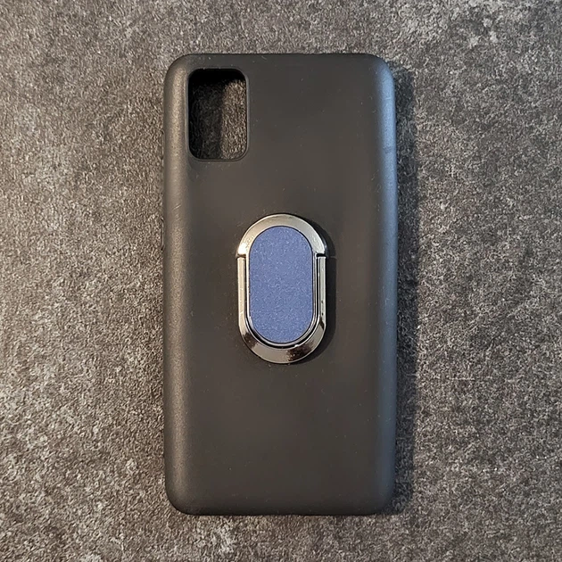 Чохол Shell Mate з Синім Кільцем для ZTE Blade A31 Black - Фото 1 Чохол Shell Mate з Синім Кільцем для ZTE Blade A31 Black - изображение 1