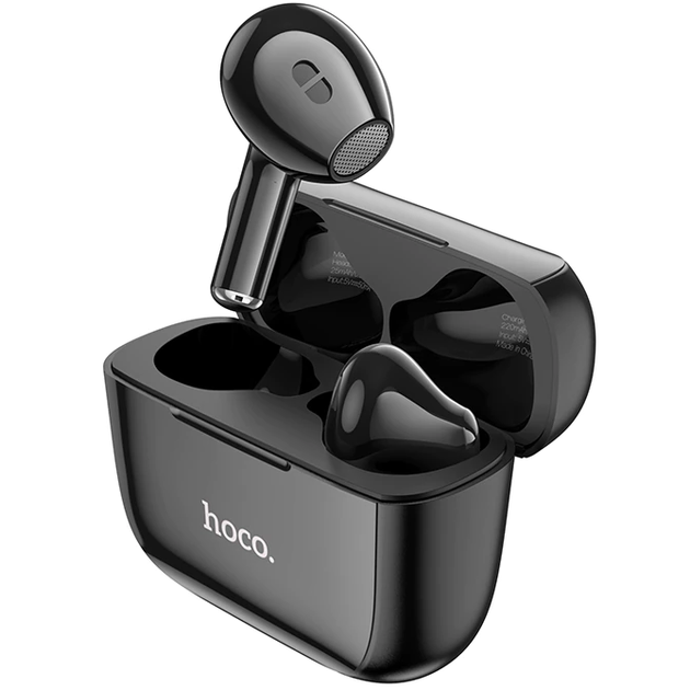 Беспроводные наушники с микрофоном Bluetooth наушники в кейсе HOCO EW12 Черный - Фото 1 Беспроводные наушники с микрофоном Bluetooth наушники в кейсе HOCO EW12 Черный - изображение 1