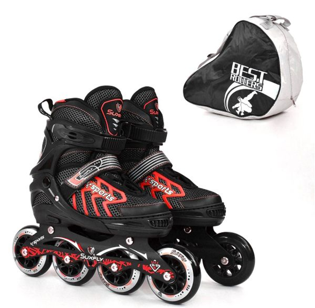 Беговые роликовые коньки Best roller 39-42 размер черно-красные 55469048 55469048 