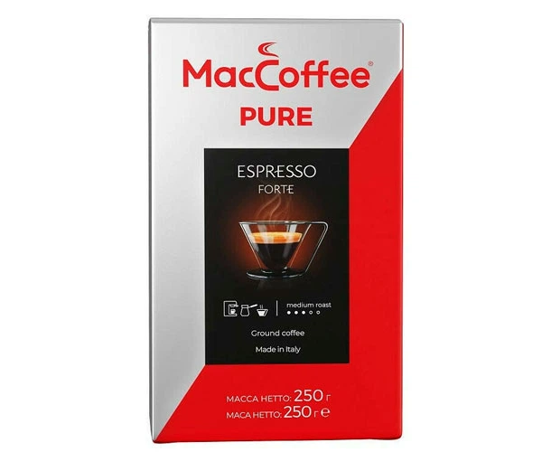 Кофе MacCoffee Pure Espresso Forte молотый 250 г - Фото 1 Кофе MacCoffee Pure Espresso Forte молотый 250 г - изображение 1