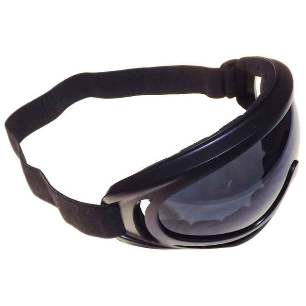 Защитные очки-маска на резинке с черными линзами (SD-GL-21-black-gray) - изображение 2