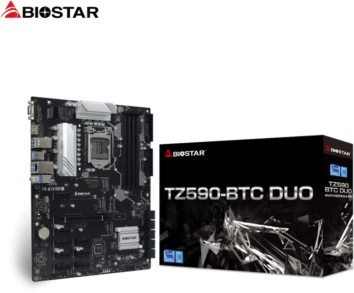 BIOSTAR Z590チップセット採用 PCIe 9スロット搭載 マイニン