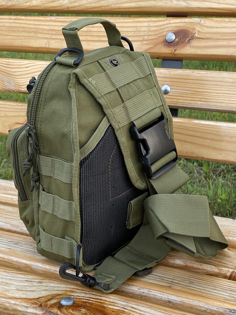 Тактический рюкзак сумка на плечо Tactic Backpack 10л 28х10х20 см (Olive) - изображение 2