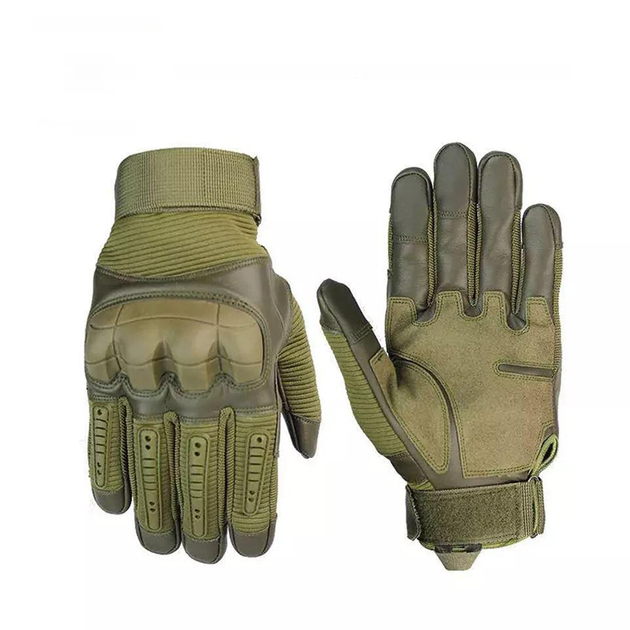 Тактичні перчатки з пальцями Gloves FF 4 олива розмір L - зображення 1