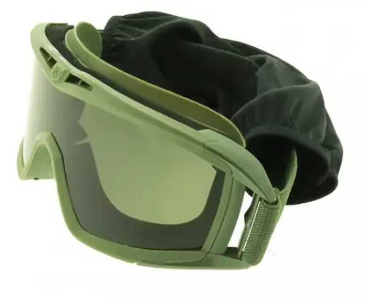 Защитные очки тактические STS Black, защитная маска со сменными линзами - изображение 1