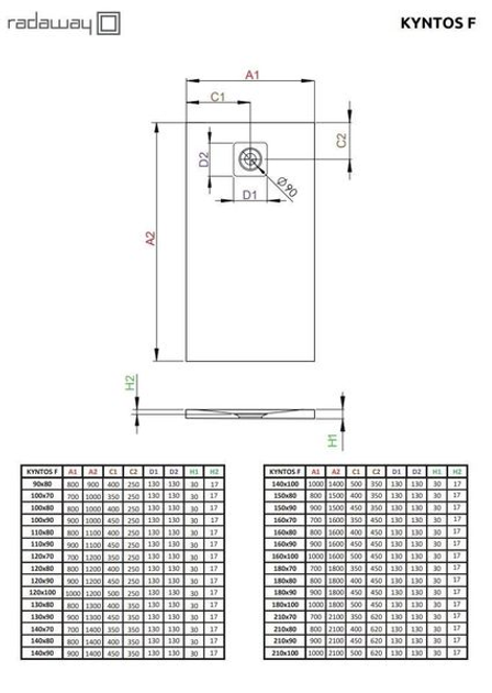 Душовий піддон RADAWAY Kyntos F 140x90 колір антрацит HKF14090-64 - зображення 2