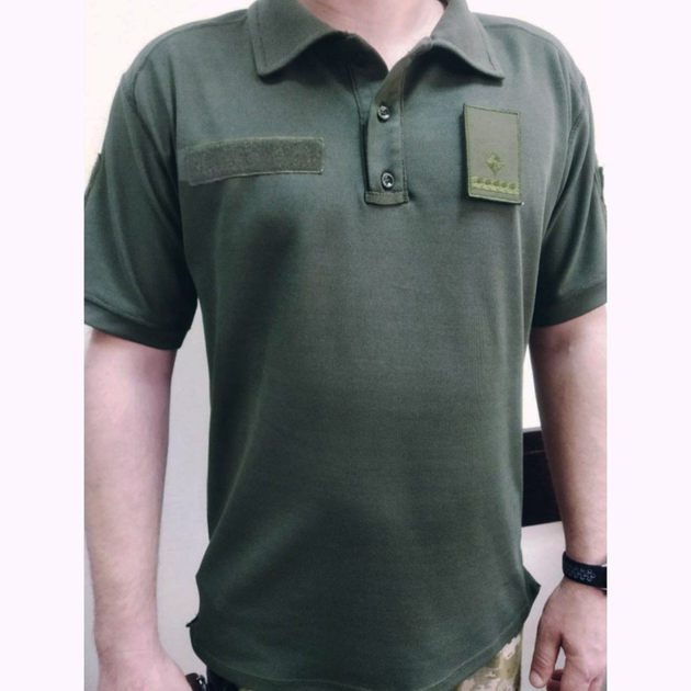 Військова тактична футболка з коротким рукавом Поло 60 Хакі - зображення 1