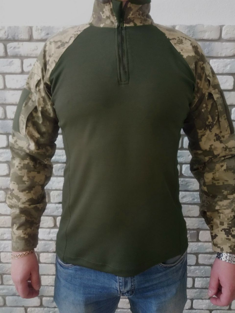 Военная тактическая рубашка с длинным рукавом Убакс 58 Хаки Пиксель - изображение 1