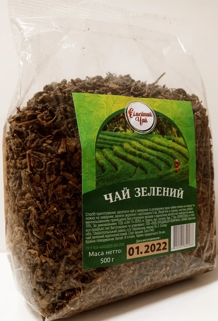 Крупнолистовой ароматный зеленый чай Семейный чай 500г - изображение 3