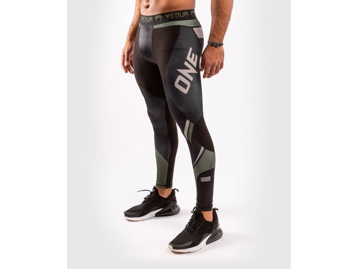 Штани компресійні VENUM One FC Impact Compression Tights XXL чорний/хакі (5241) - изображение 2