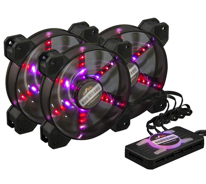 Набор Frime RGB-вентиляторов + Fun hub + ДУ Frime Iris Flicker KIT (IRISFLICKERKIT) - изображение 1